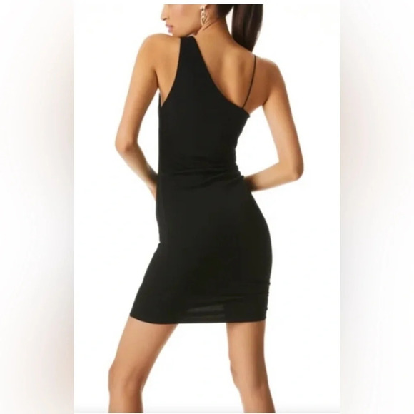Alice + Olivia Binnie Asymmetric Ruched Bodycon Dress - Picture 3 of 4
